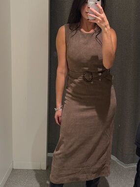 Mango brown long dress